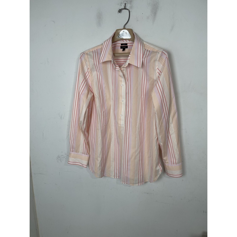 Talbots Womens Large Striped Long Sleeve Button Up‎ Shirt Blouse